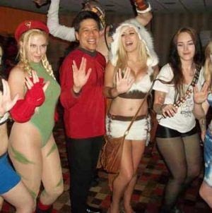 star trek girls at a comic con party